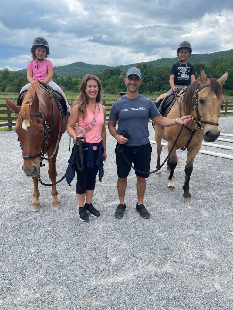Dr. Maz, Shaya, Sadira, and Michelle with horses